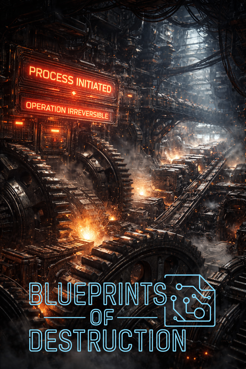 Gears turn in a large machine, impossible to stop.