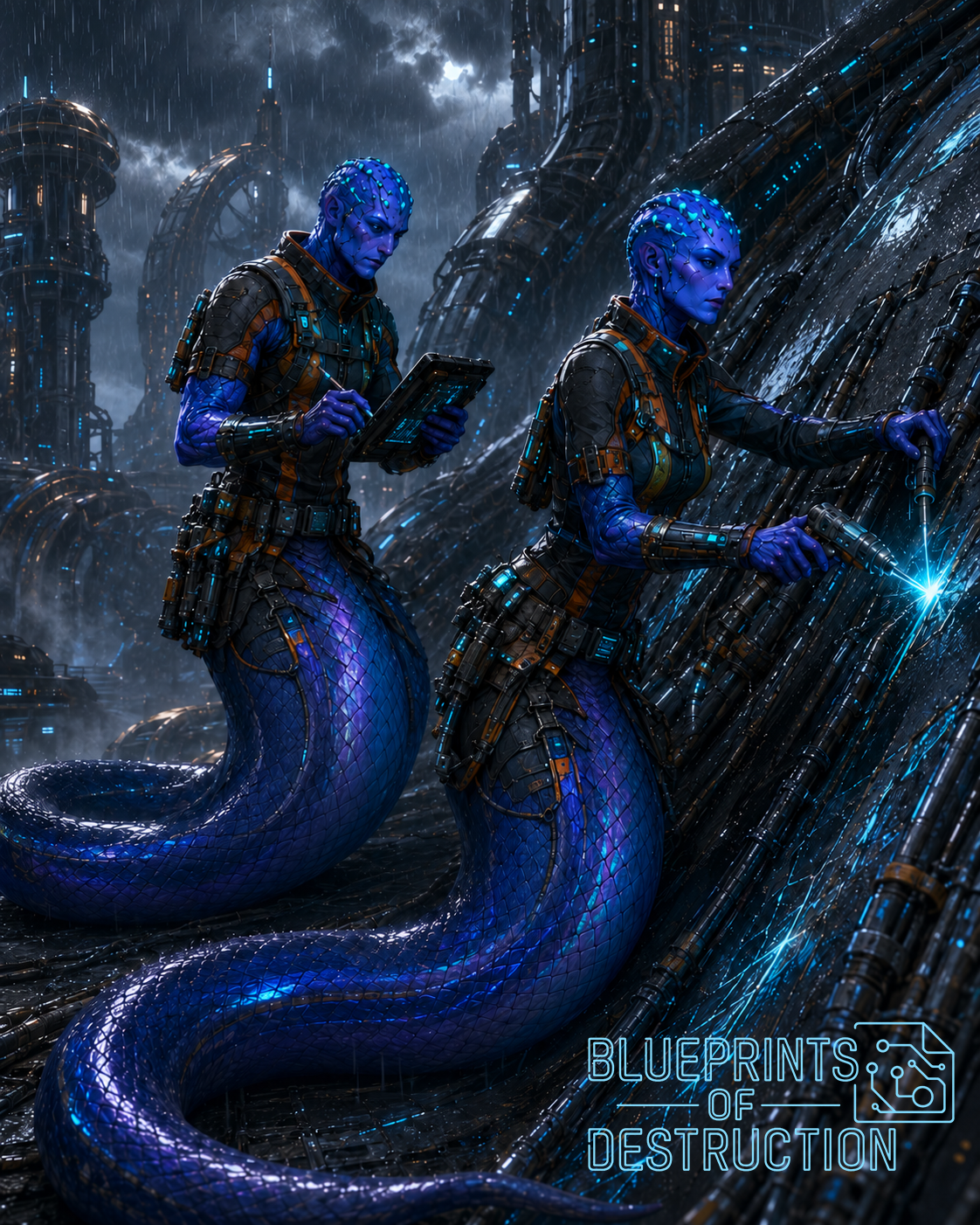Male and female Hulauz species concept art