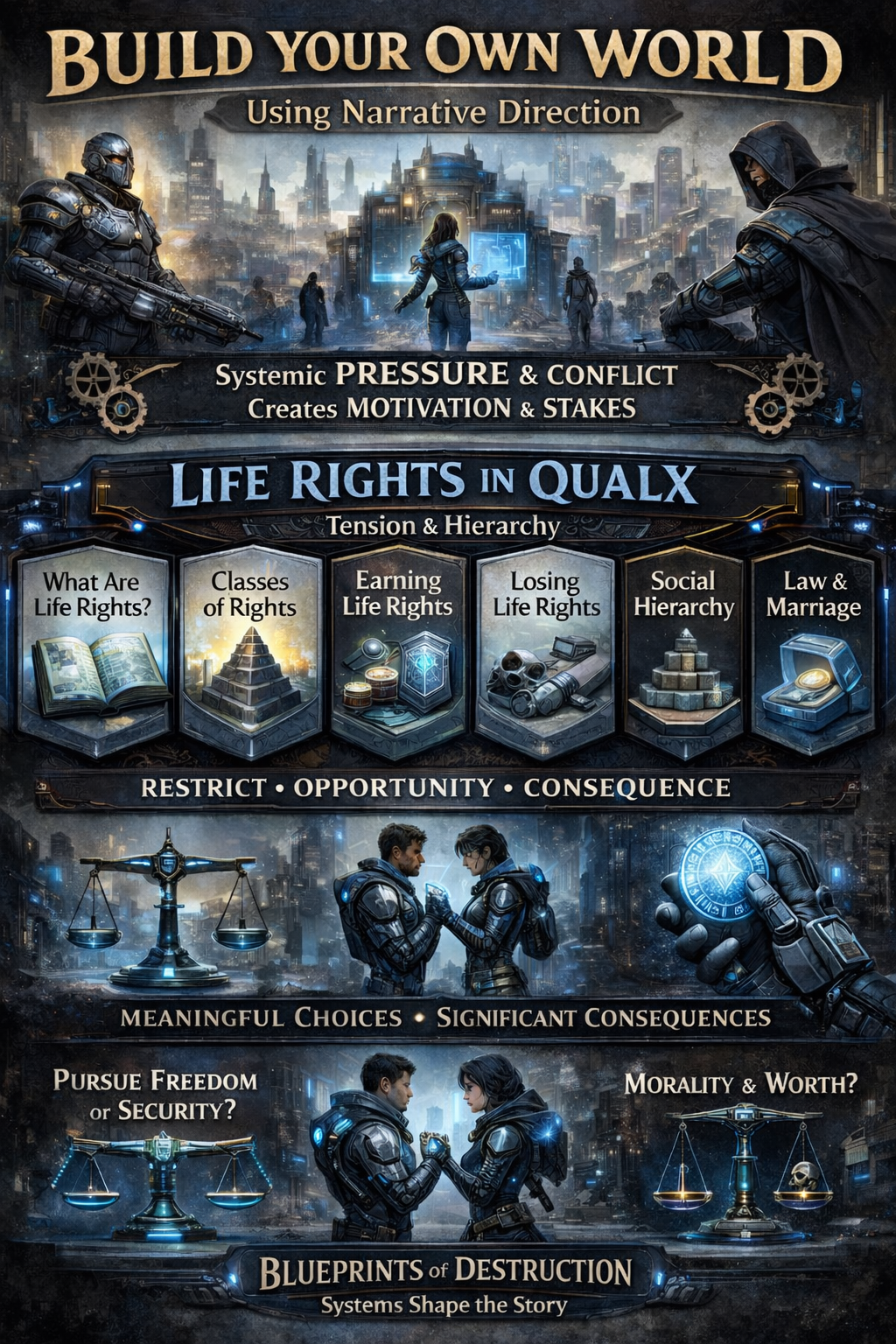 A general map of how you can build you own world using Life Rights as an example