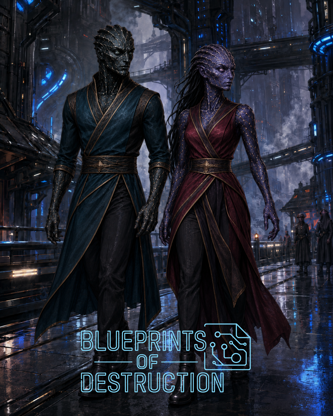 Male and female Hulauz species concept art