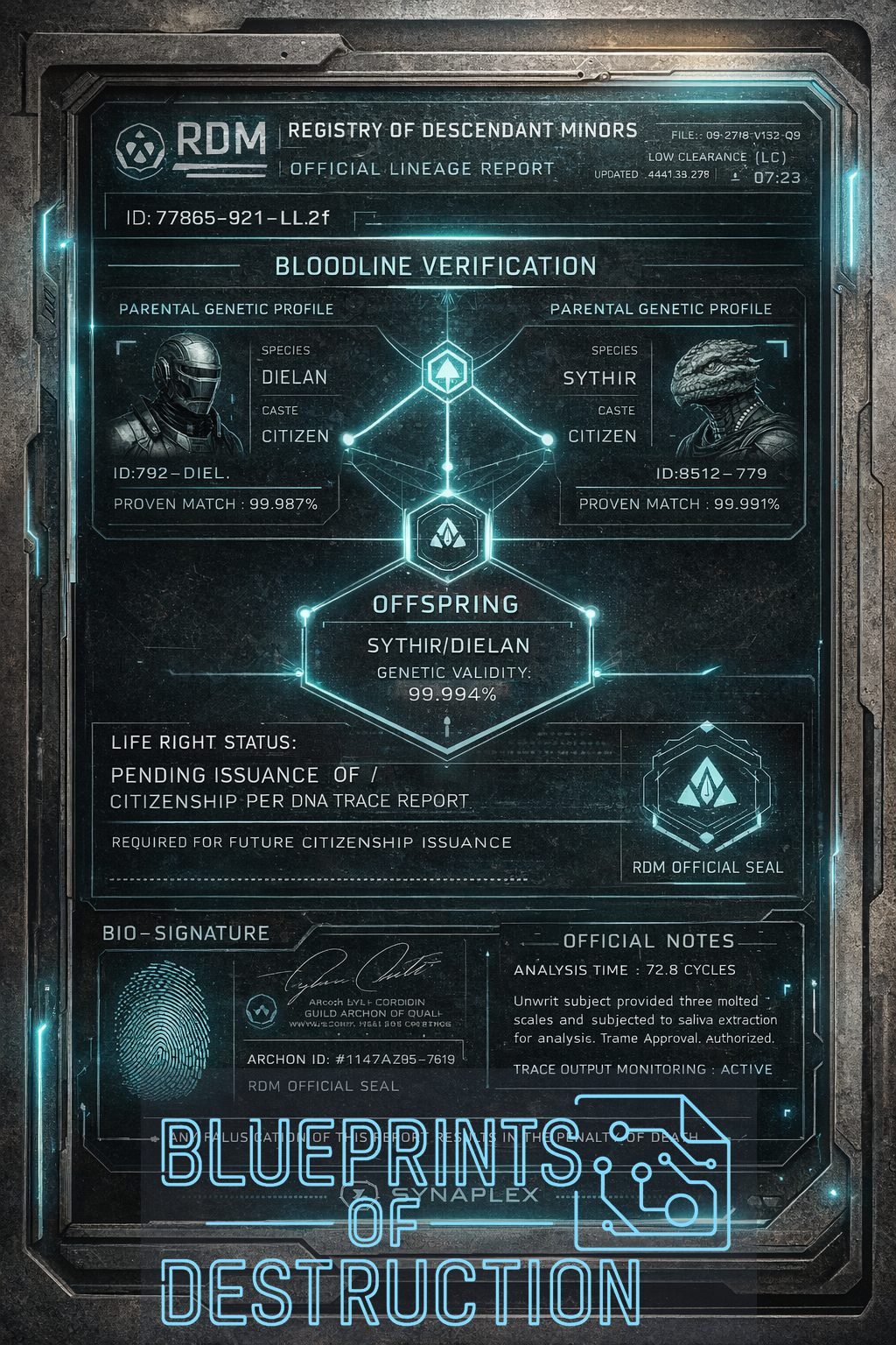 an example of what RDM documentation could look like, showing lineage on a futuristic display. 