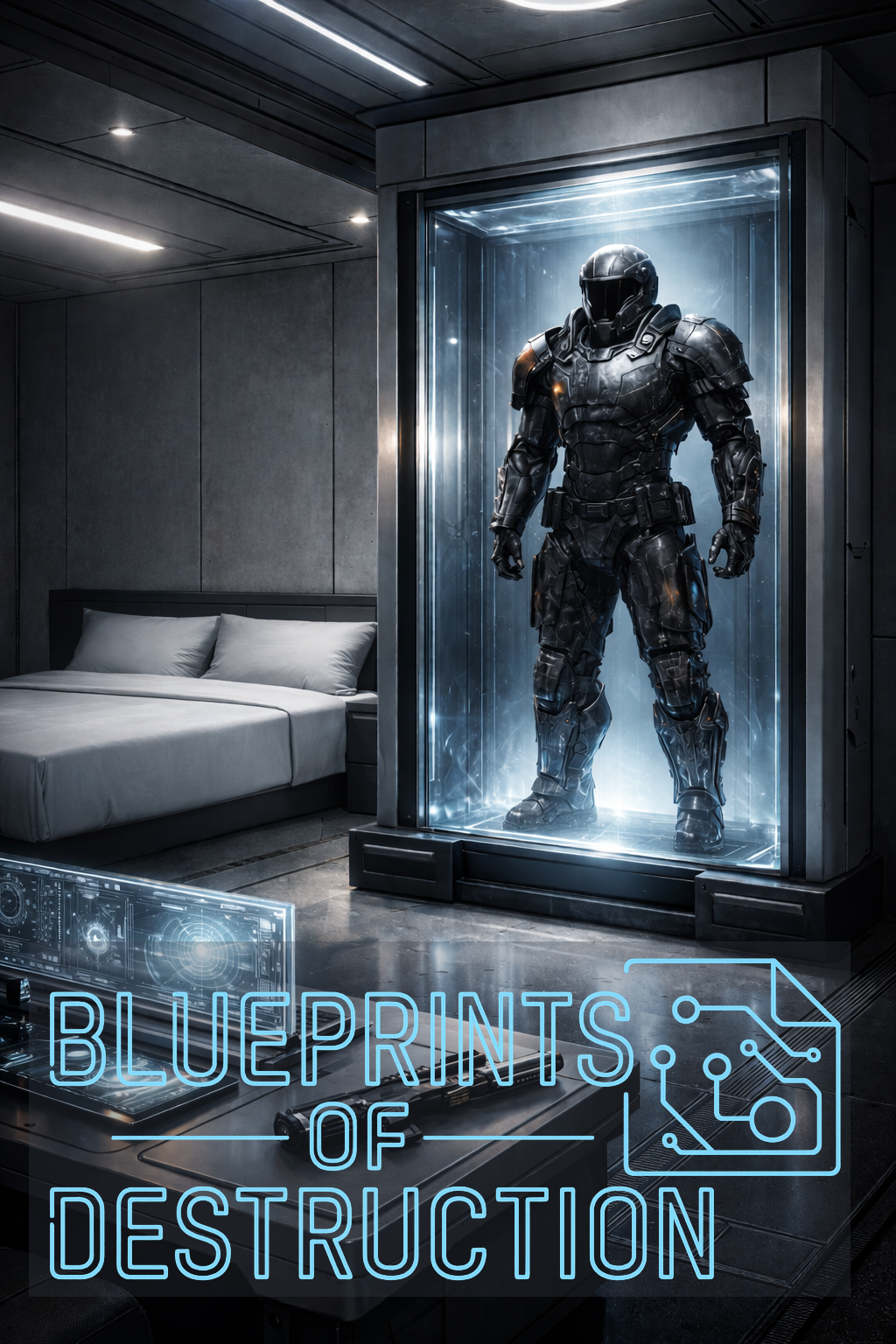 A Guild agents simple quarters, with their armor in its resting place as the main focus of the room