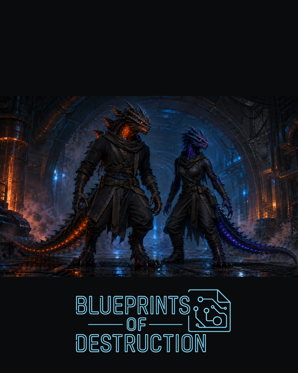 Male and female krimtchar species concept art